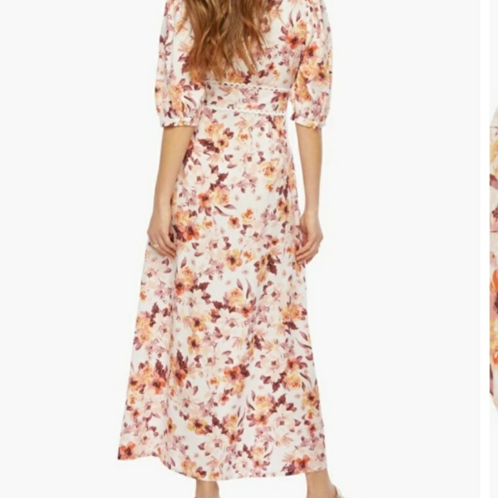 💮 NWT Lovely JustFab Crochet Trim Maxi Dress - Picture 6 of 14